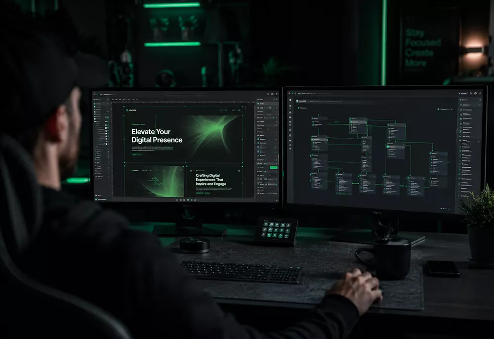 High fidelity showcase interface design mockups