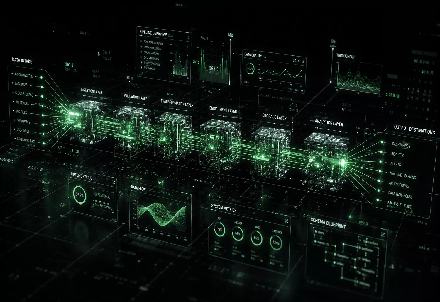 Strategic workflow and blueprint planning interface grids