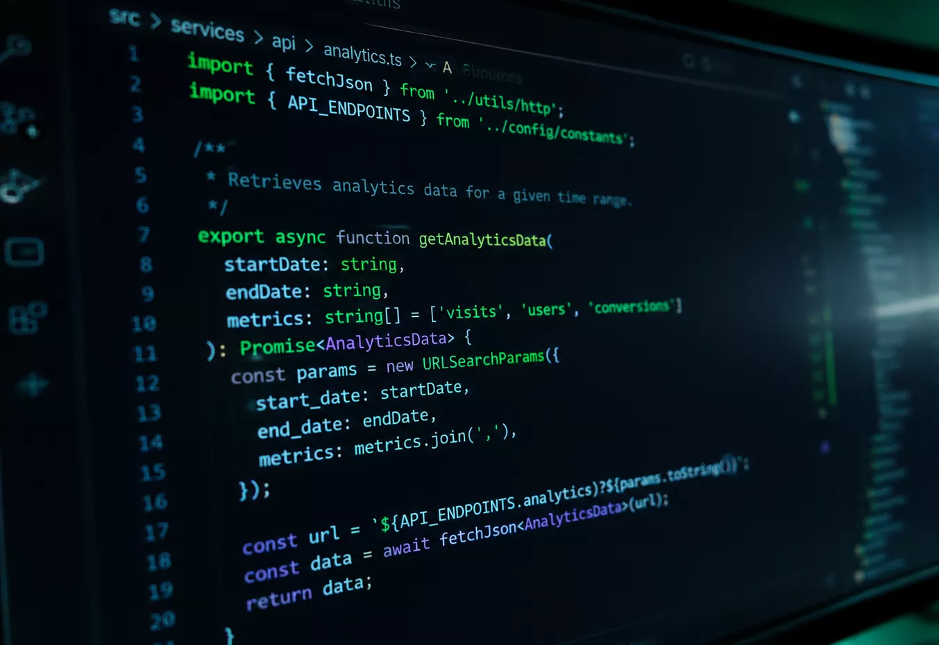 Macro detail view of clean organized code blocks and script modules